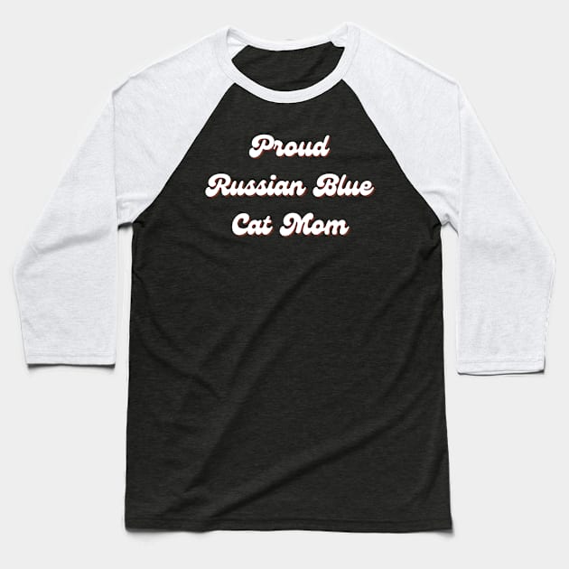 Russian Blue Cat Baseball T-Shirt by CityTeeDesigns